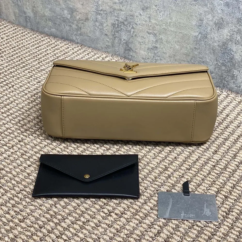 Saint Laurent YSL Loulou Medium in Matelasse Lambskin for Women in Natural Saint Laurent YSL Loulou Medium in Matelasse Lambskin for Women in Natural