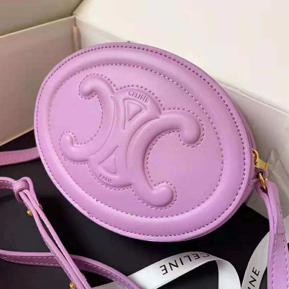 Celine Crossbody Oval Purse Cuir Triomphe in Smooth Calfskin for Women in Purple Celine Crossbody Oval Purse Cuir Triomphe in Smooth Calfskin for Women in Purple