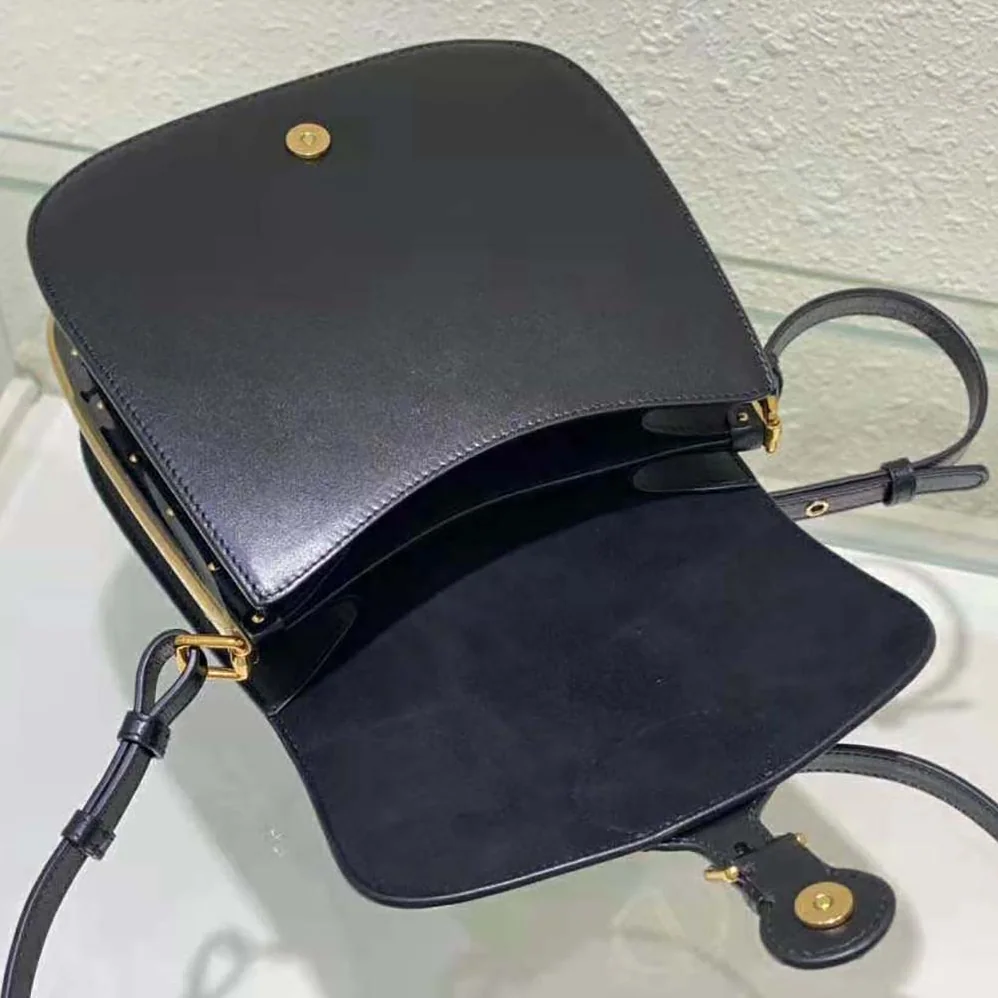 Dior Bobby Frame Bag Black Box Calfskin for Women