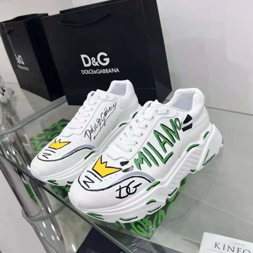 Dolce Gabbana D&G Calfskin Nappa Daymaster Sneakers for Unisex in White Dolce Gabbana D&G Calfskin Nappa Daymaster Sneakers for Unisex in White