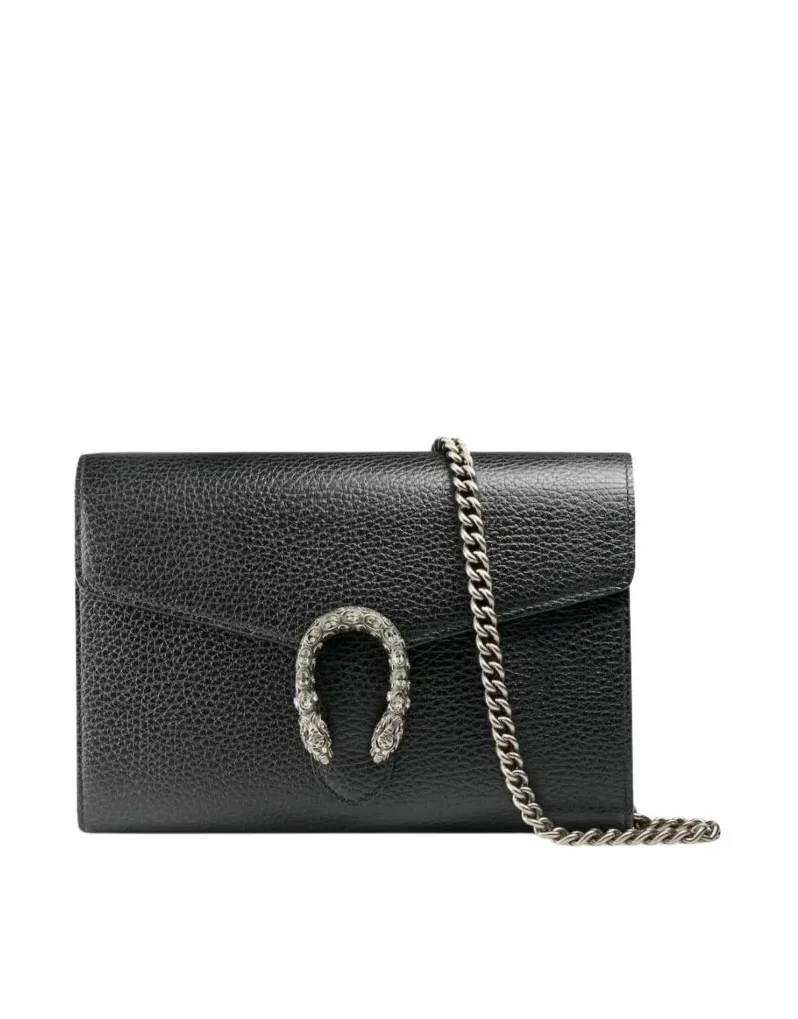 Gucci Dionysus Mini Chain Bag Black Metal in Free Tanned / GG