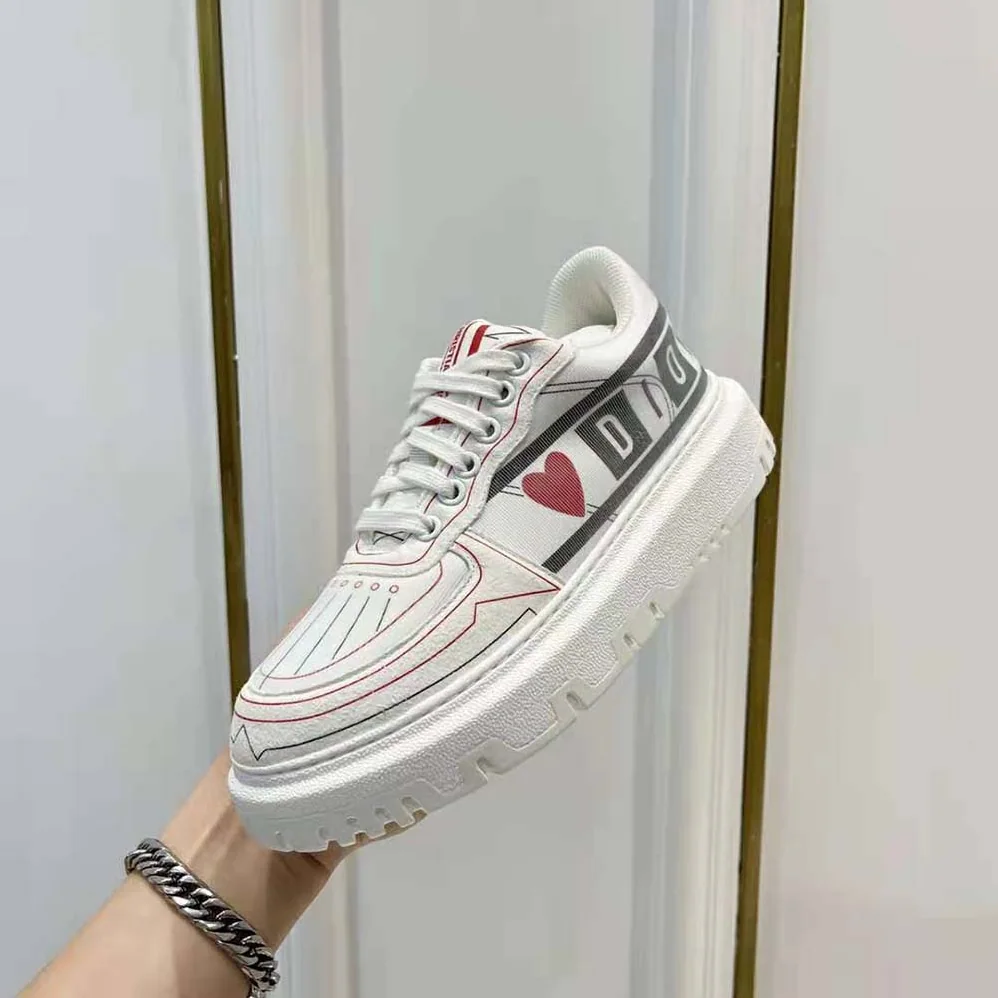 Dior Dioramour Dior Addict Sneaker White Black and Red D-Chess Heart Calfskin and Technical Fabric for Women Dior Dioramour Dior Addict Sneaker White Black and Red D-Chess Heart Calfskin and Technical Fabric for Women