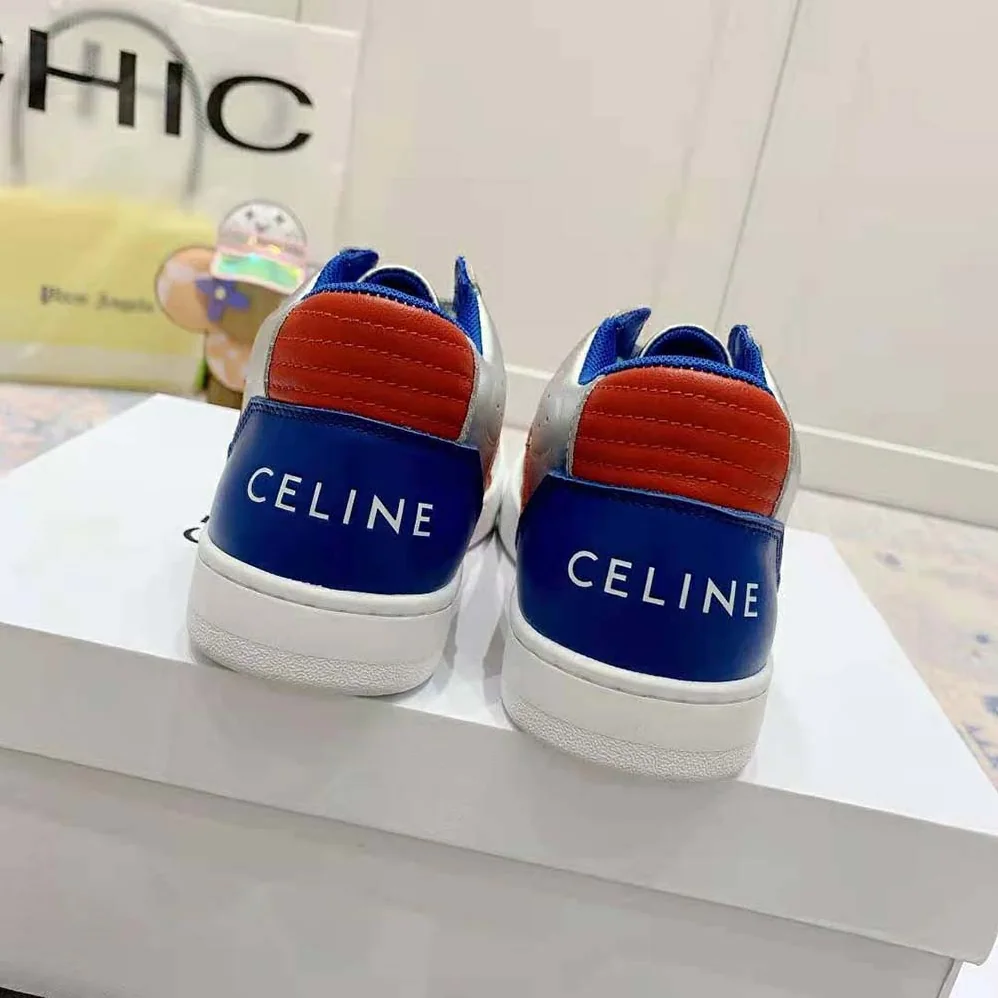 Celine CT-02 Mid Sneaker with Scratch in Metallic Calfskin and Calfskin for Men Celine CT-02 Mid Sneaker with Scratch in Metallic Calfskin and Calfskin for Men