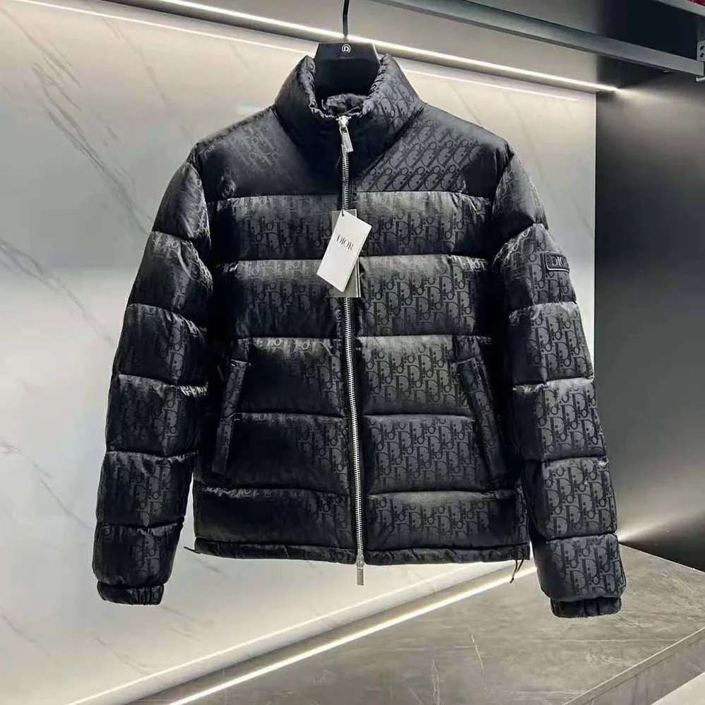 Dior Oblique Down Jacket Black Technical Jacquard for Men Dior Oblique Down Jacket Black Technical Jacquard for Men