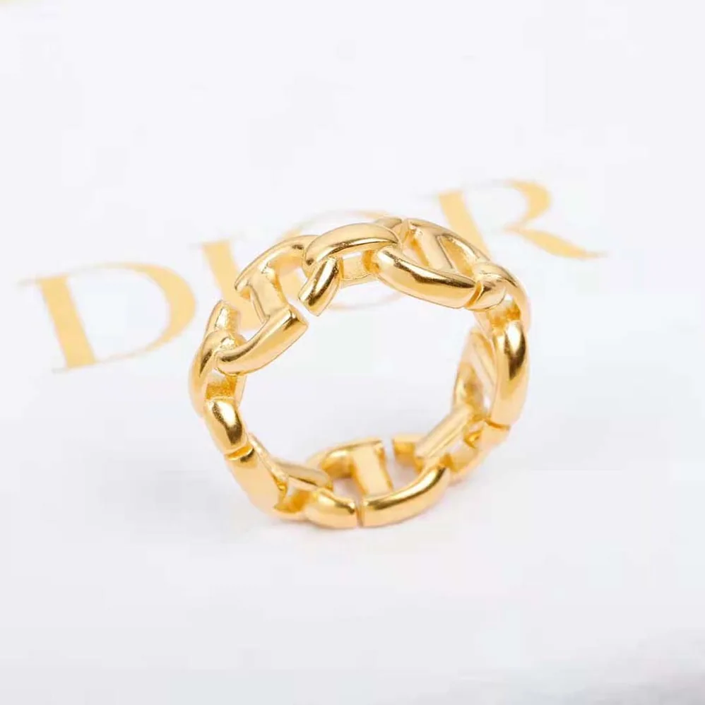 Dior CD Navy Ring Gold for Women in Finish Metal