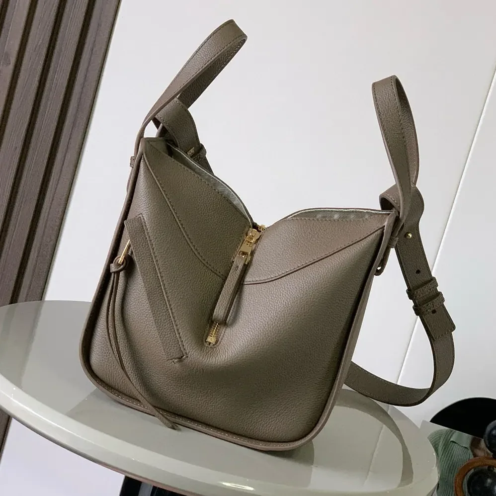 Loewe Compact Hammock Bag in Soft Grained Calfskin for Unisex in Grey Loewe Compact Hammock Bag in Soft Grained Calfskin for Unisex in Grey