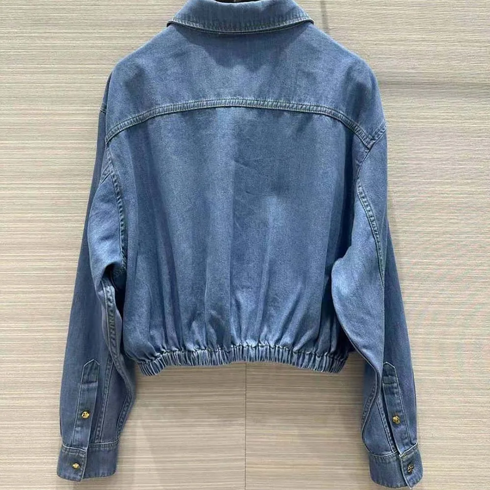 Celine Cropped Shirt in Union Ocean Wash Denim for Women