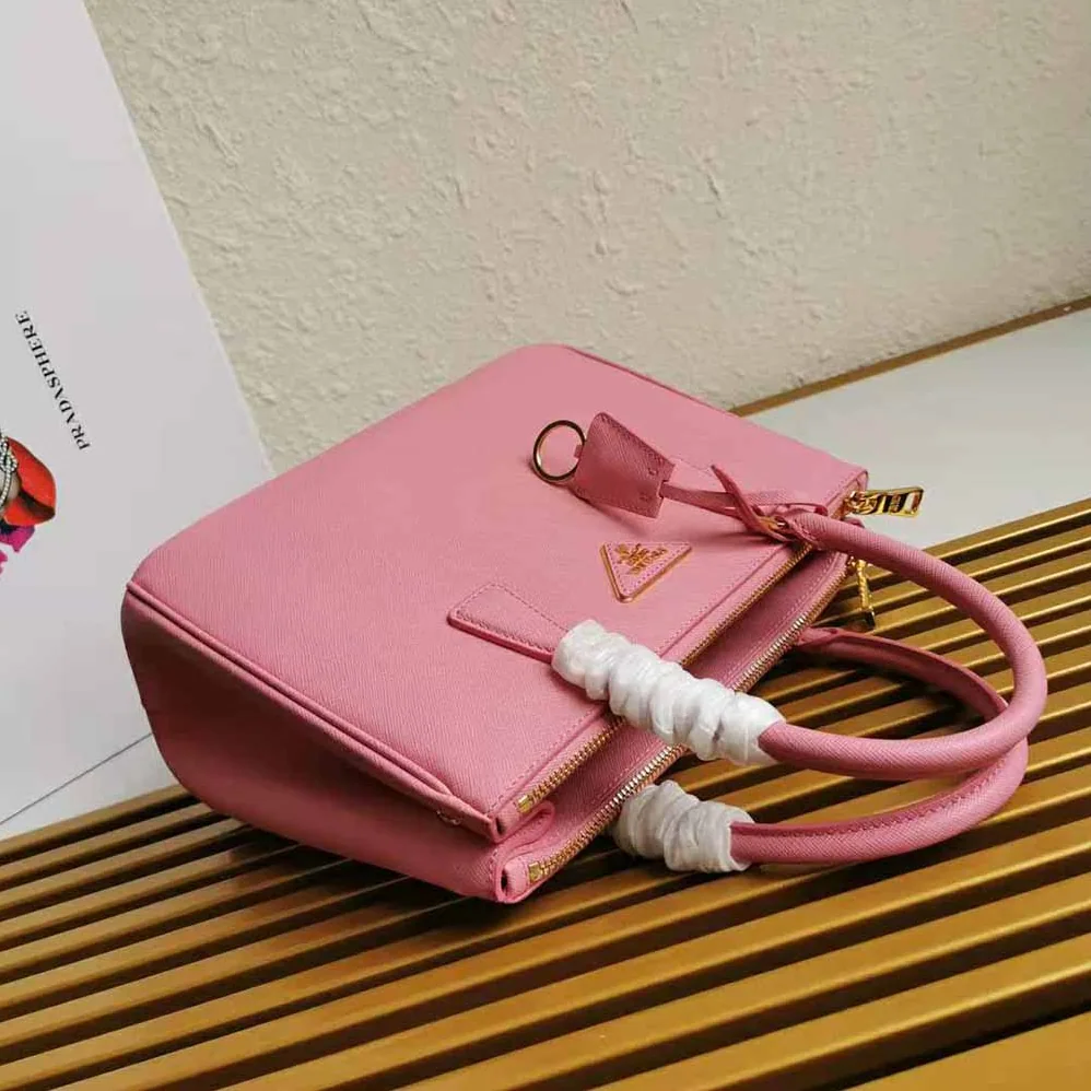 Prada Small Saffiano Leather Prada Galleria Bag for Women in Pink