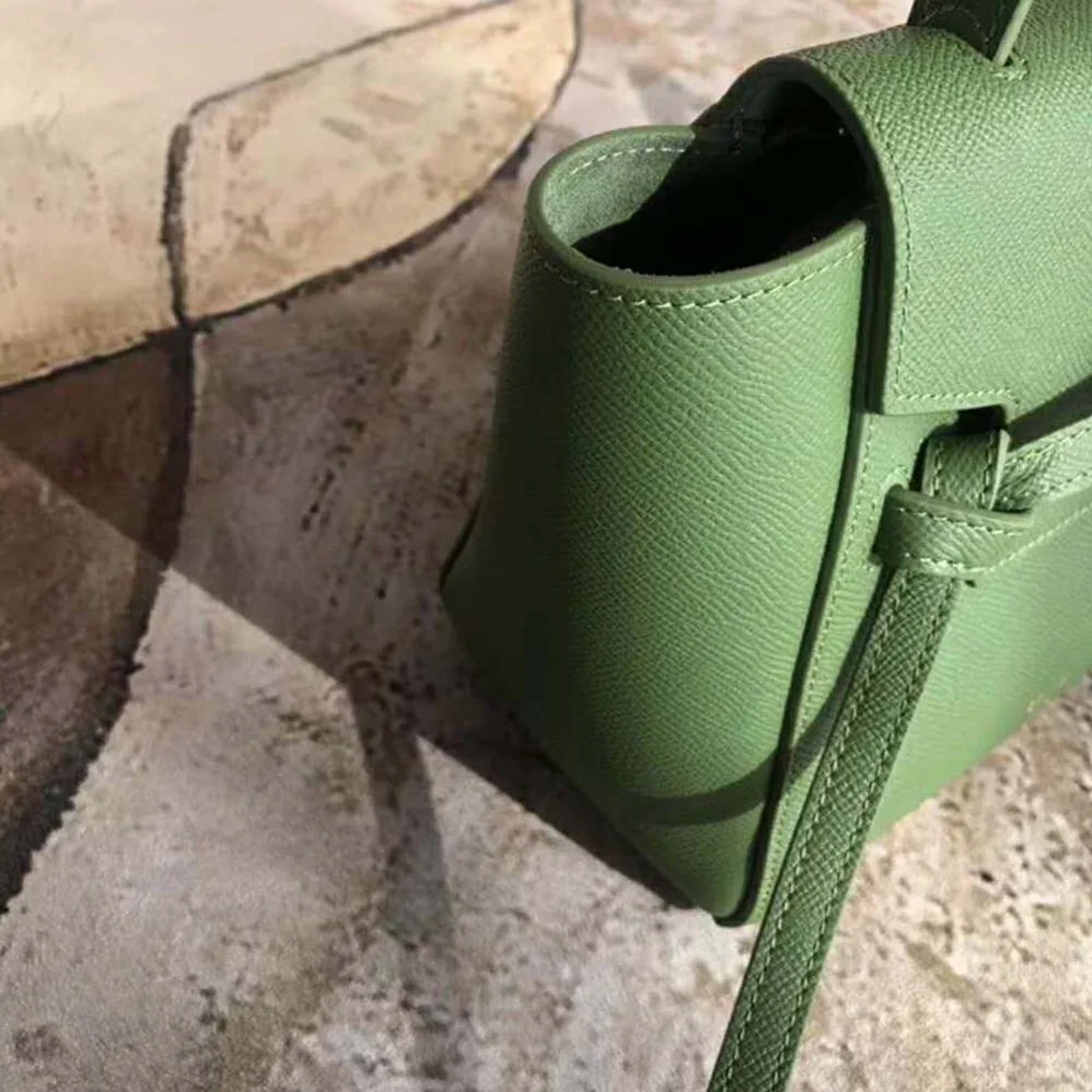 Celine Nano Belt Bag in Grained Calfskin Bag for Women in Green