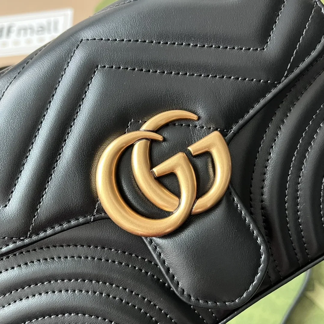 Gucci GG Marmont Mini Top Handle Bag Black