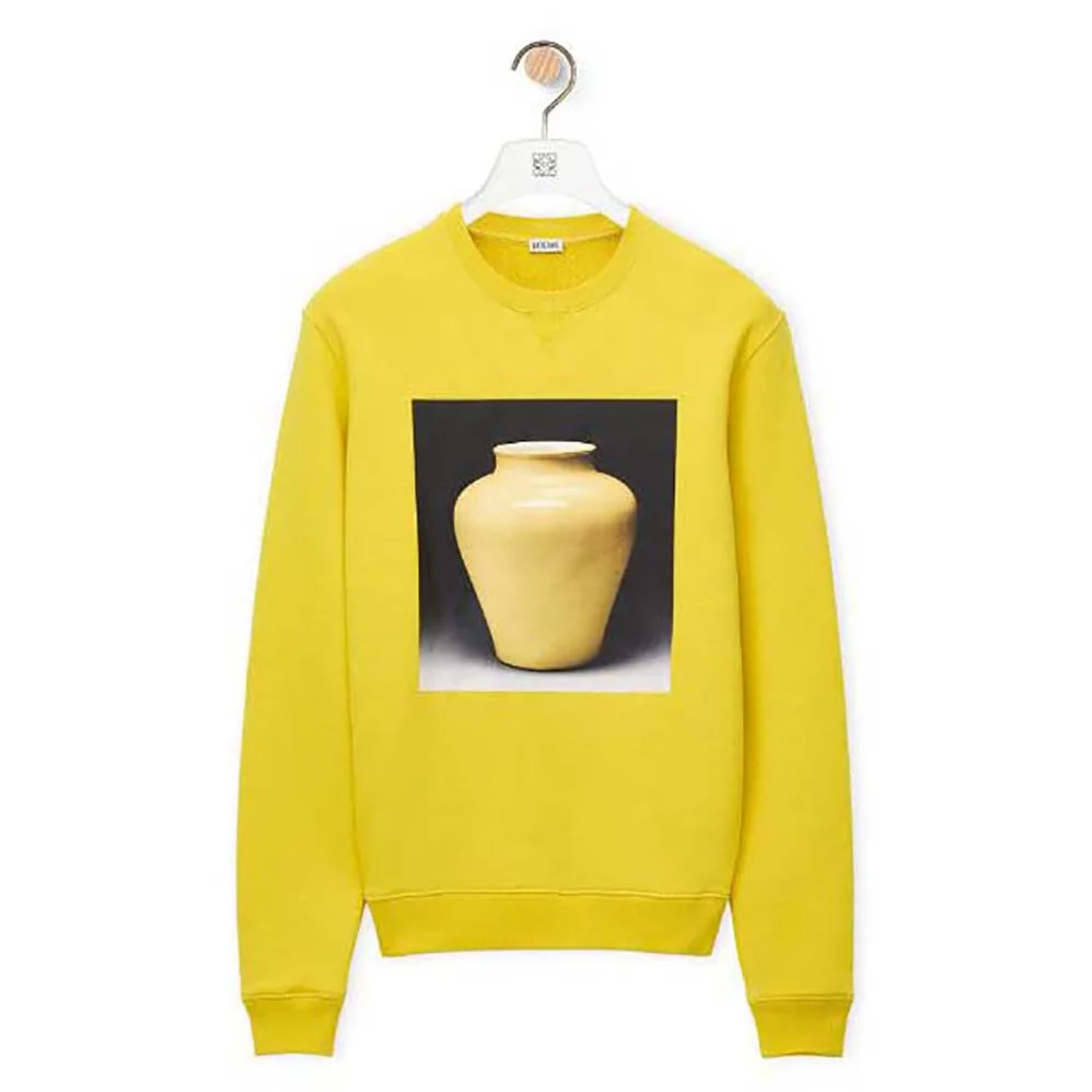Loewe Ceramic Print Sweatshirt in Cotton for Women in Yellow