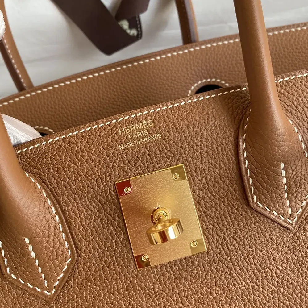 Hermes Birkin 30 Bag in Epsom Leather with Gold Hardware in Brown/Gold