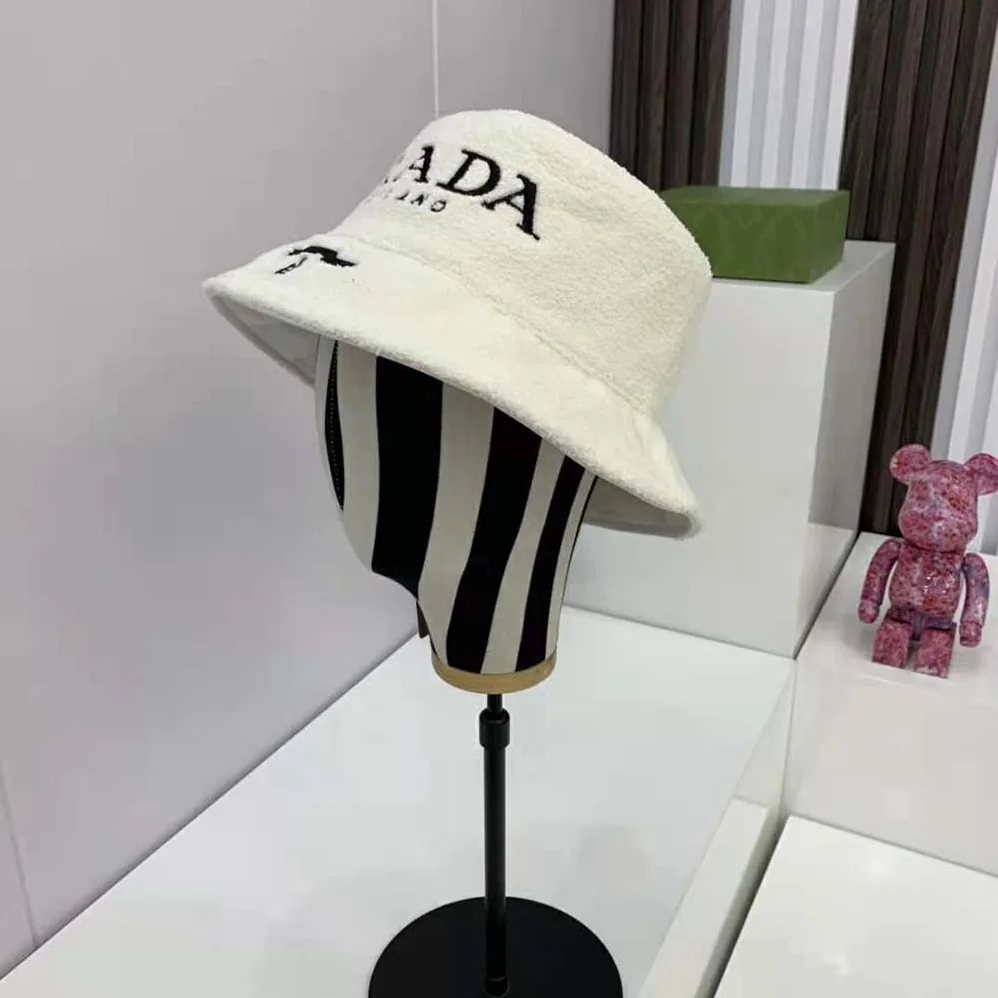 Prada Terrycloth Bucket Hat for Women in White Prada Terrycloth Bucket Hat for Women in White