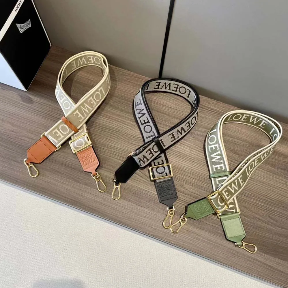 Loewe Anagram Strap in Jacquard and Calfskin for Women in Tan Loewe Anagram Strap in Jacquard and Calfskin for Women in Tan