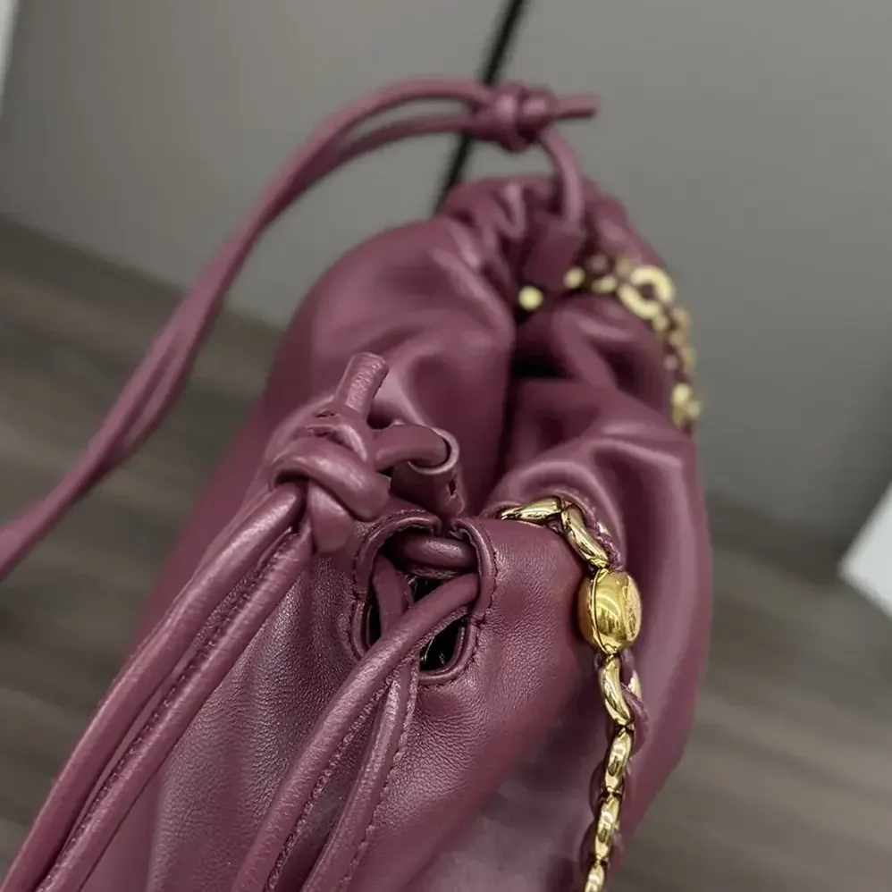 Loewe Medium Flamenco Purse in Mellow Nappa Lambskin for Unisex in Dark Burgundy