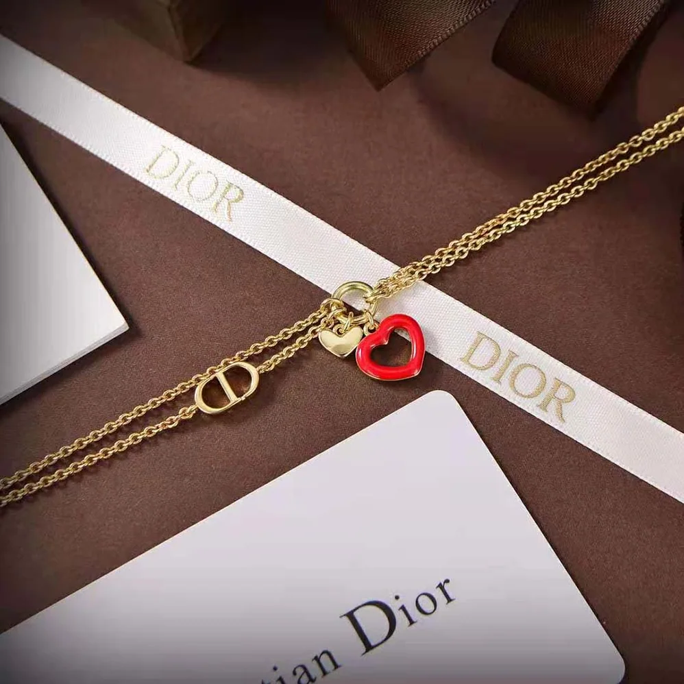 Dior Dioramour Bracelet Gold-Finish Metal and Red Lacquer for Women