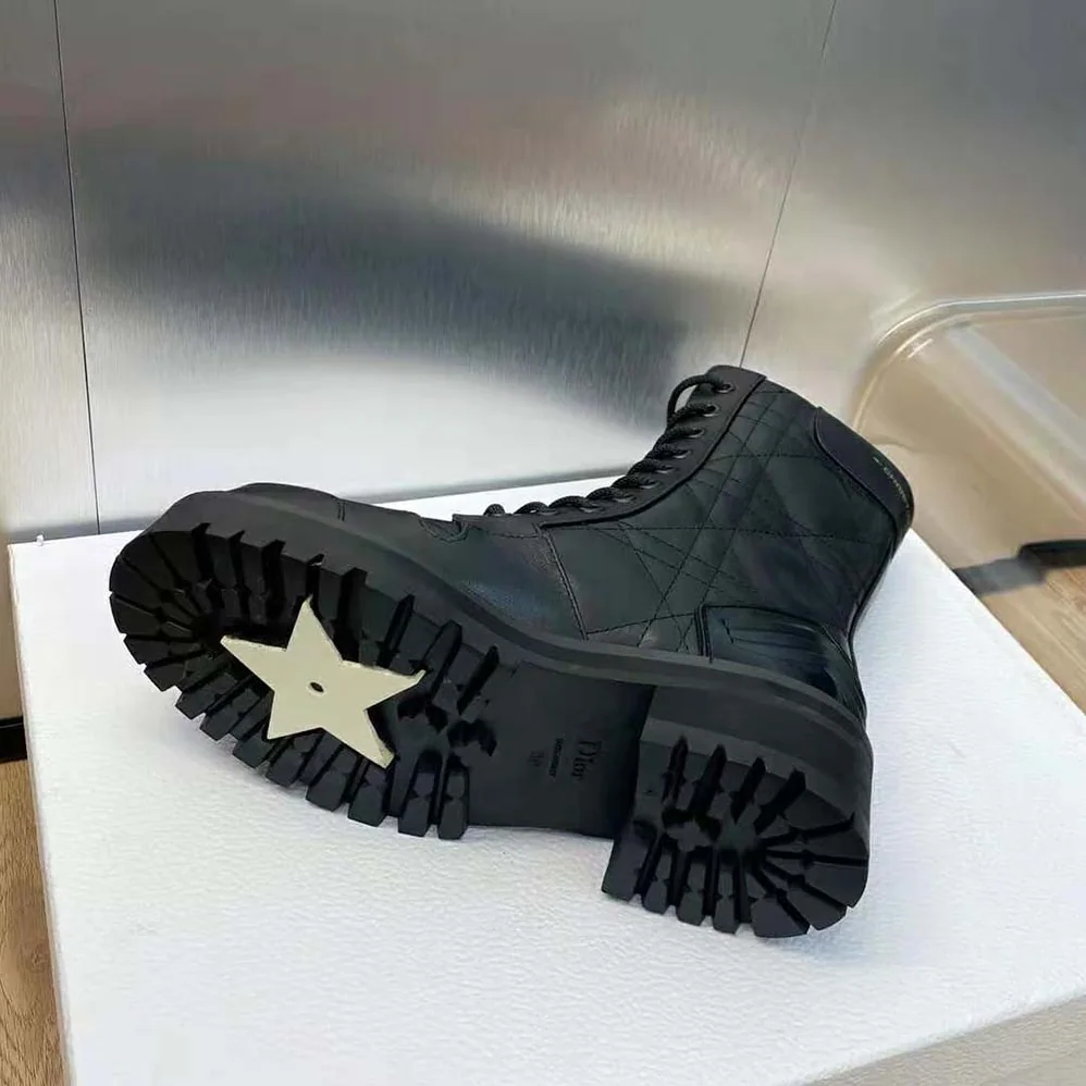 Dior D-Leader Ankle Boot Black Quilted Cannage Calfskin for Women