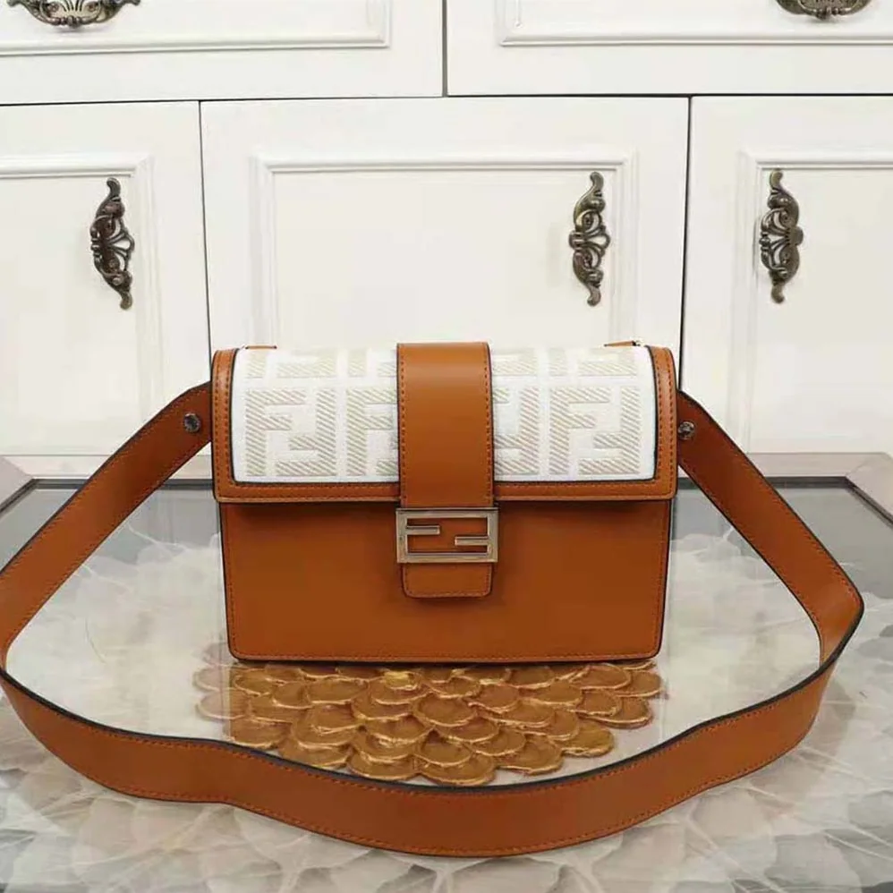 Fendi Flat Baguette Leather Bag for Men in Brown Fendi Flat Baguette Leather Bag for Men in Brown