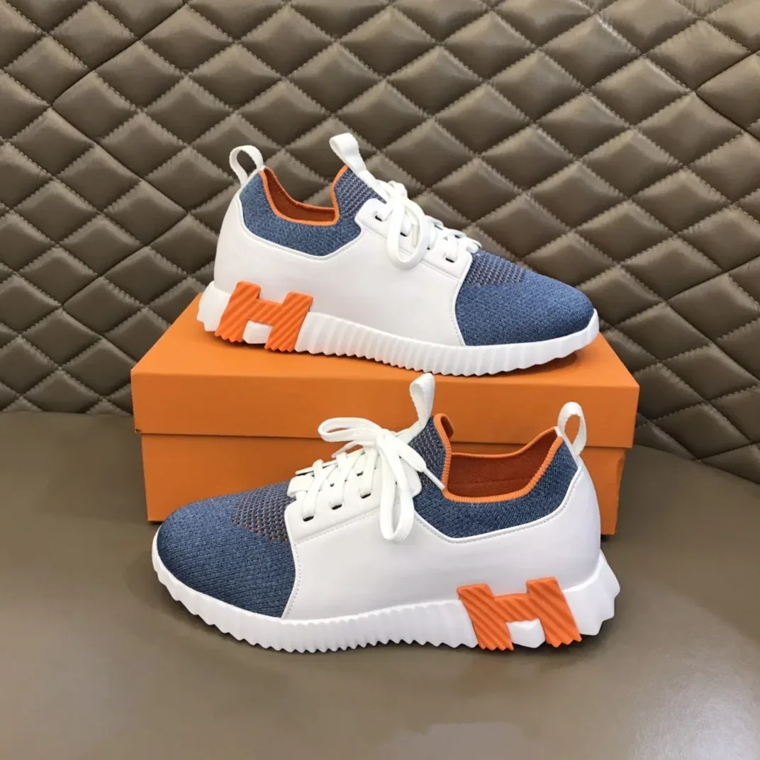 Hermes Depart Sneaker White in Blue Hermes Depart Sneaker White in Blue