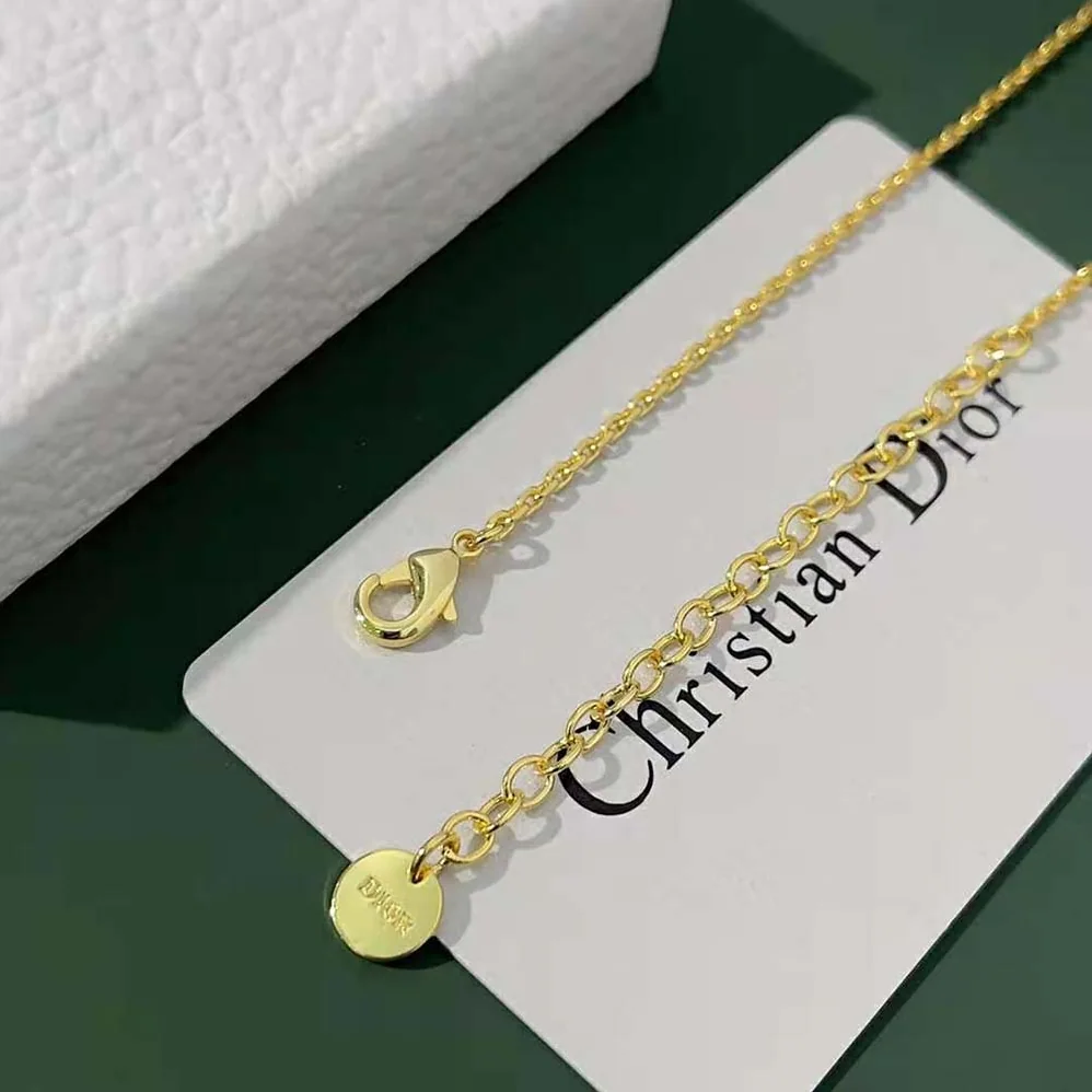 Dior Clair D Lune Necklace Gold-Finish Metal and Silver for Women in Tone Crystals
