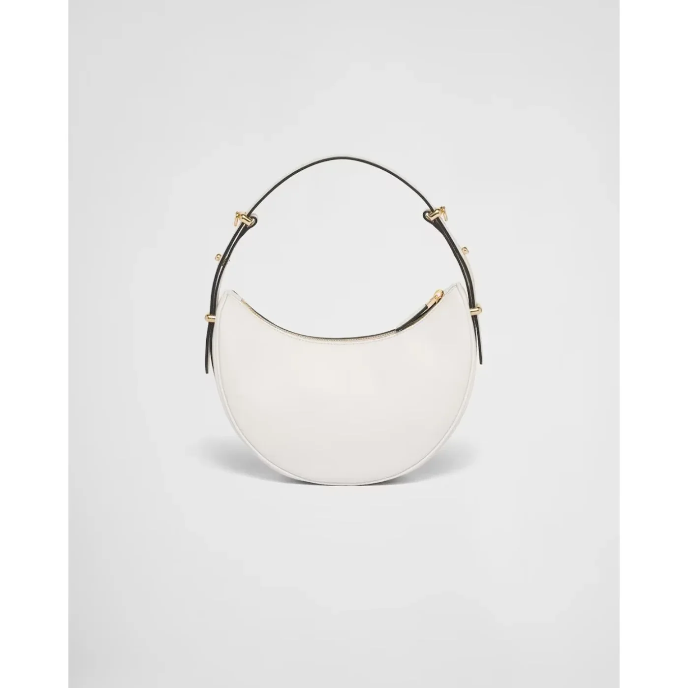 Prada Arqué Leather Shoulder White Bag 1BC194_ASK_F0PG7_V_OOO- / 8.8 Inches Prada Arqué Leather Shoulder White Bag 1BC194_ASK_F0PG7_V_OOO- / 8.8 Inches