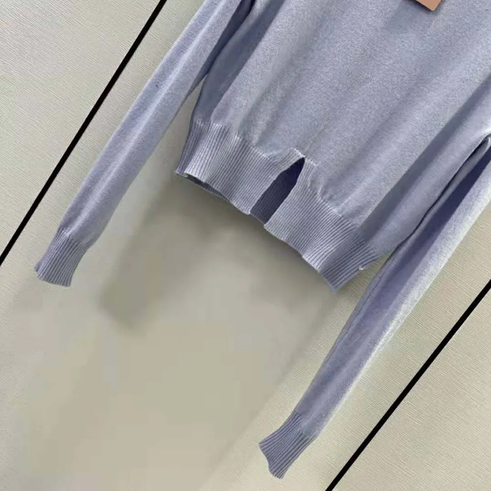 Miu Miu Cashmere Crew-Neck Sweater for Women in Blue