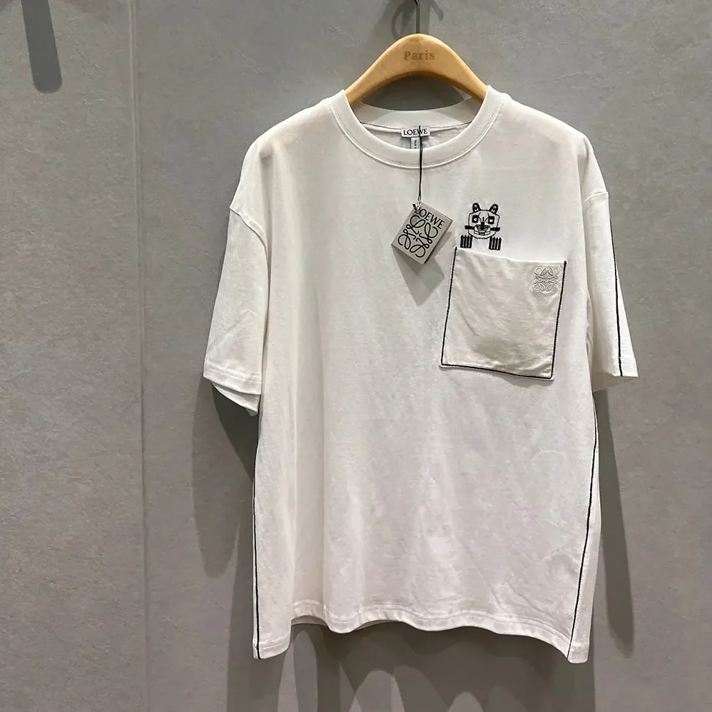 Loewe Regular Fit T-Shirt in Cotton for Women in White Loewe Regular Fit T-Shirt in Cotton for Women in White