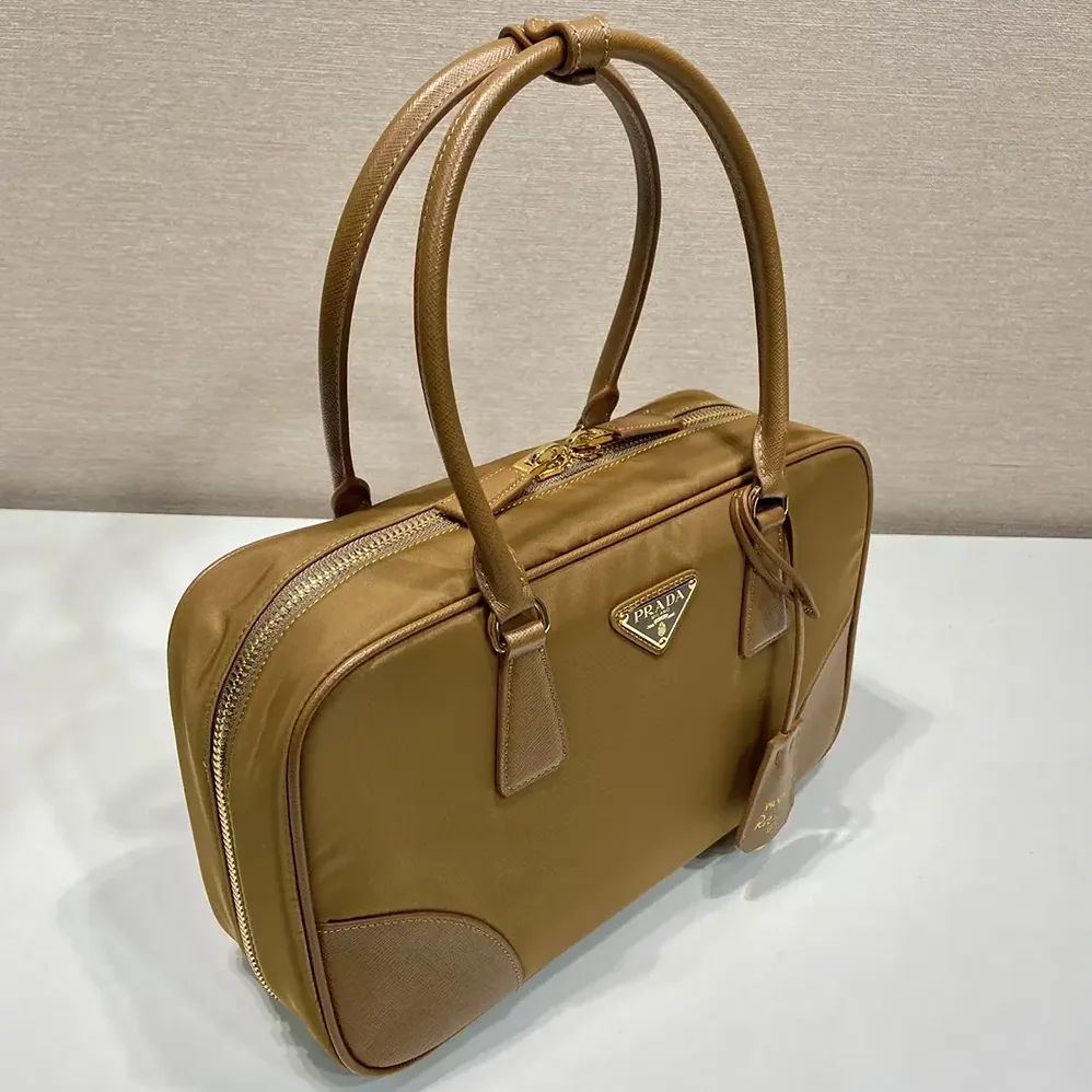 Prada Re-Edition 1978 Medium Re-Nylon and Saffiano Leather Two-handle Bag for Women in Brown