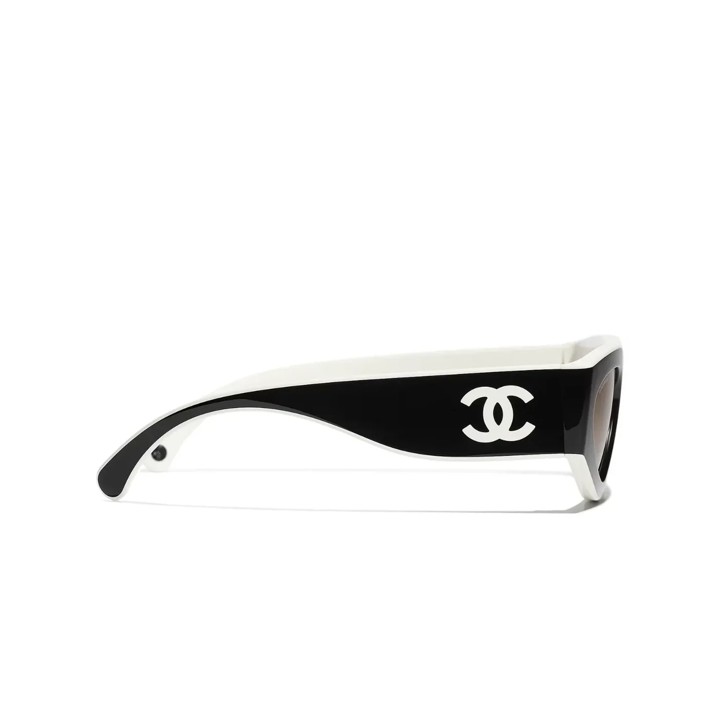Chanel Rectangular Sporty Sunglasses Black & White