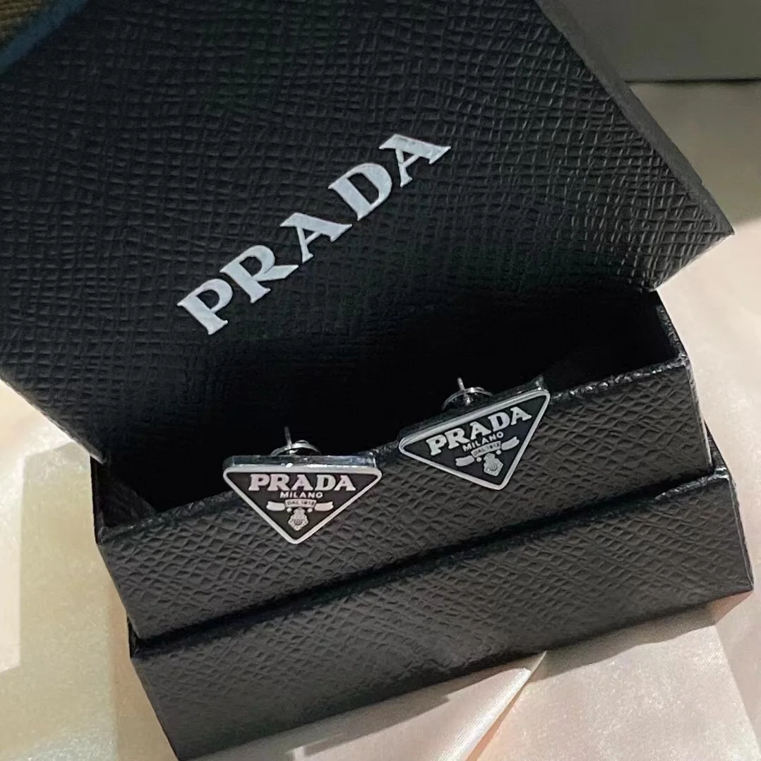 Prada Symbole Single Earring for Women in Black Prada Symbole Single Earring for Women in Black