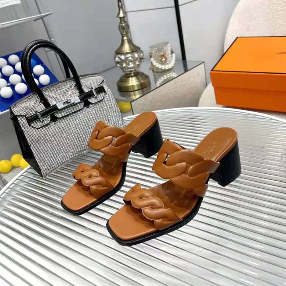 Hermes Gaby 60 Sandal in 6 cm High Heel for Women in Brown Hermes Gaby 60 Sandal in 6 cm High Heel for Women in Brown