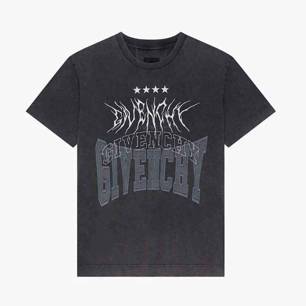 Givenchy Oversized T-shirt in Embroidered Jersey for Men in Gray Givenchy Oversized T-shirt in Embroidered Jersey for Men in Gray