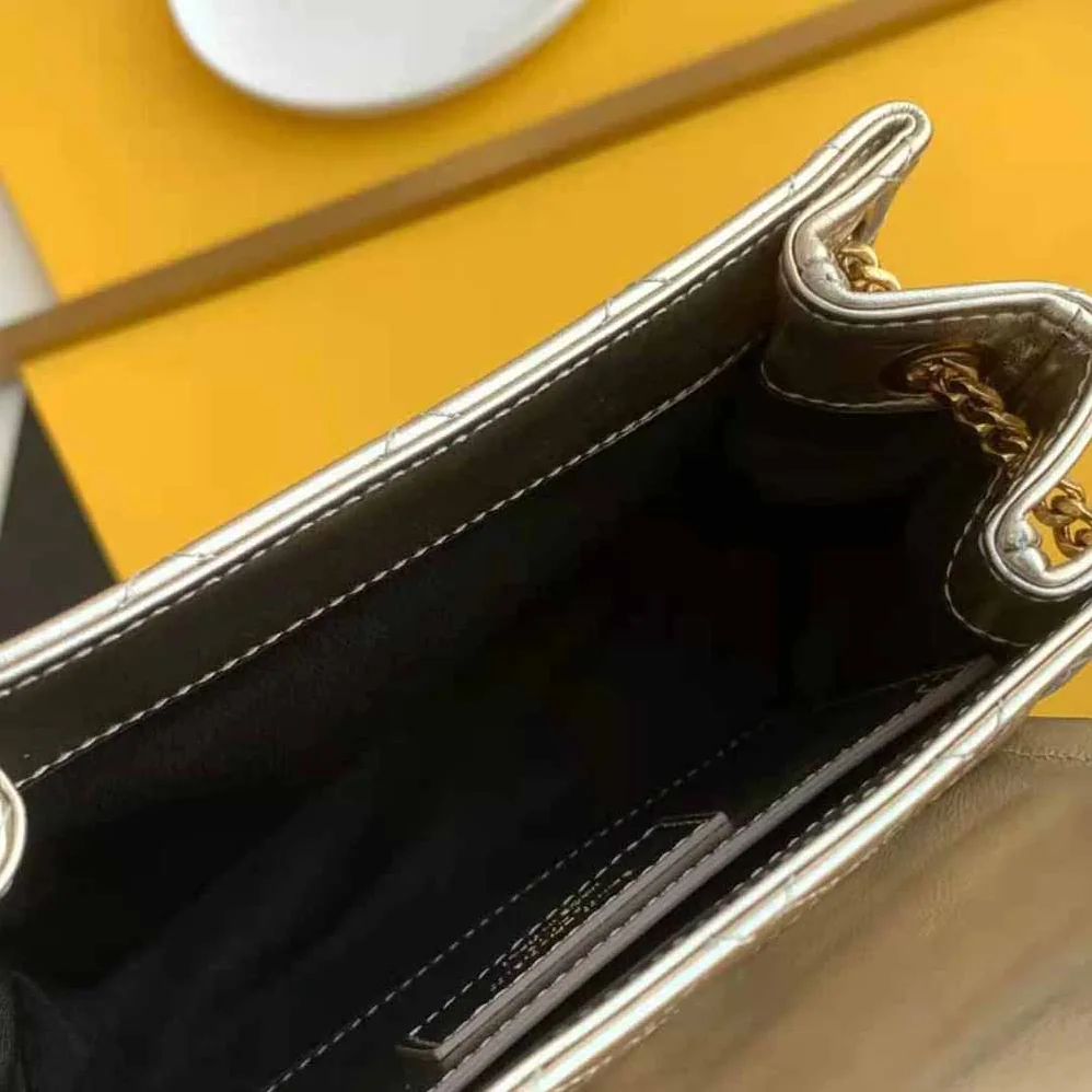 Saint Laurent YSL Monogram Mini Nolita in Lame Leather for Women