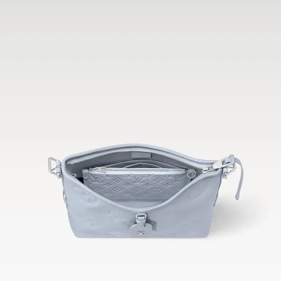 Louis Vuitton CarryAll PM Shoulder Bag in Blue Washed Silver Hardware