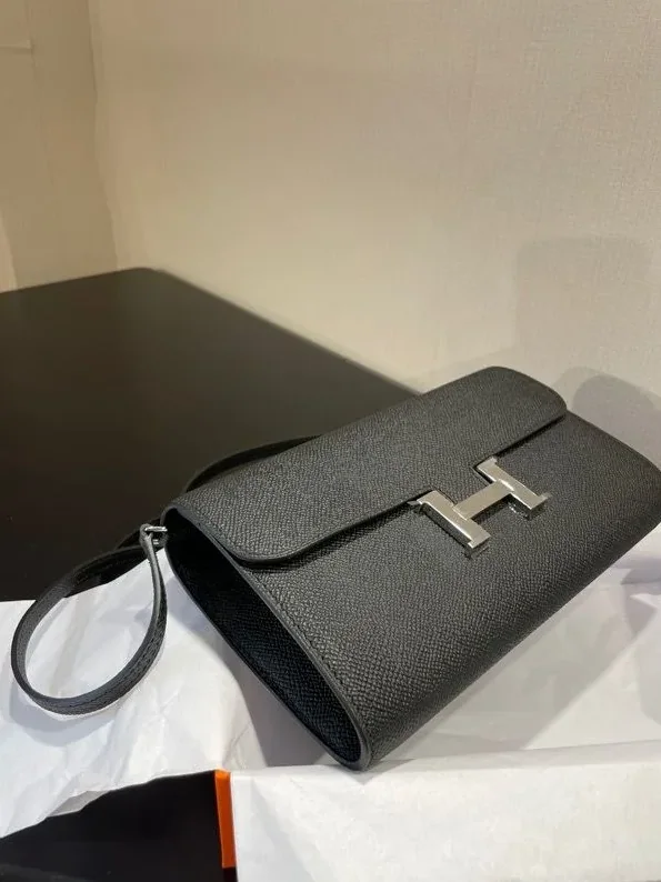 Hermes Constance Togo Long Wallet in Gold Toned Hardware Black Hermes Constance Togo Long Wallet in Gold Toned Hardware Black