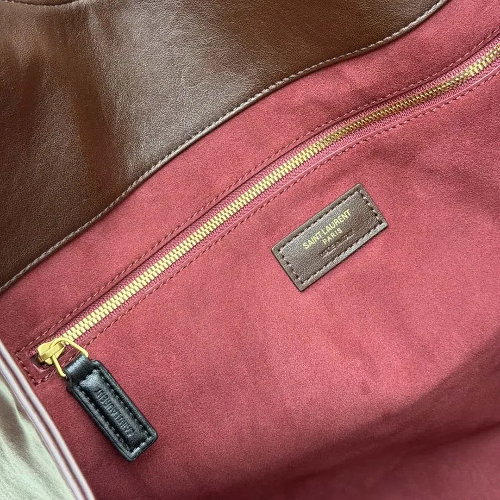 Saint Laurent YSL Icare In Smooth Leather Burgundy for Women