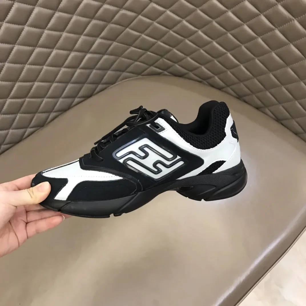 FD Fendi Faster Trainers Sneakers Black And White FD Fendi Faster Trainers Sneakers Black And White