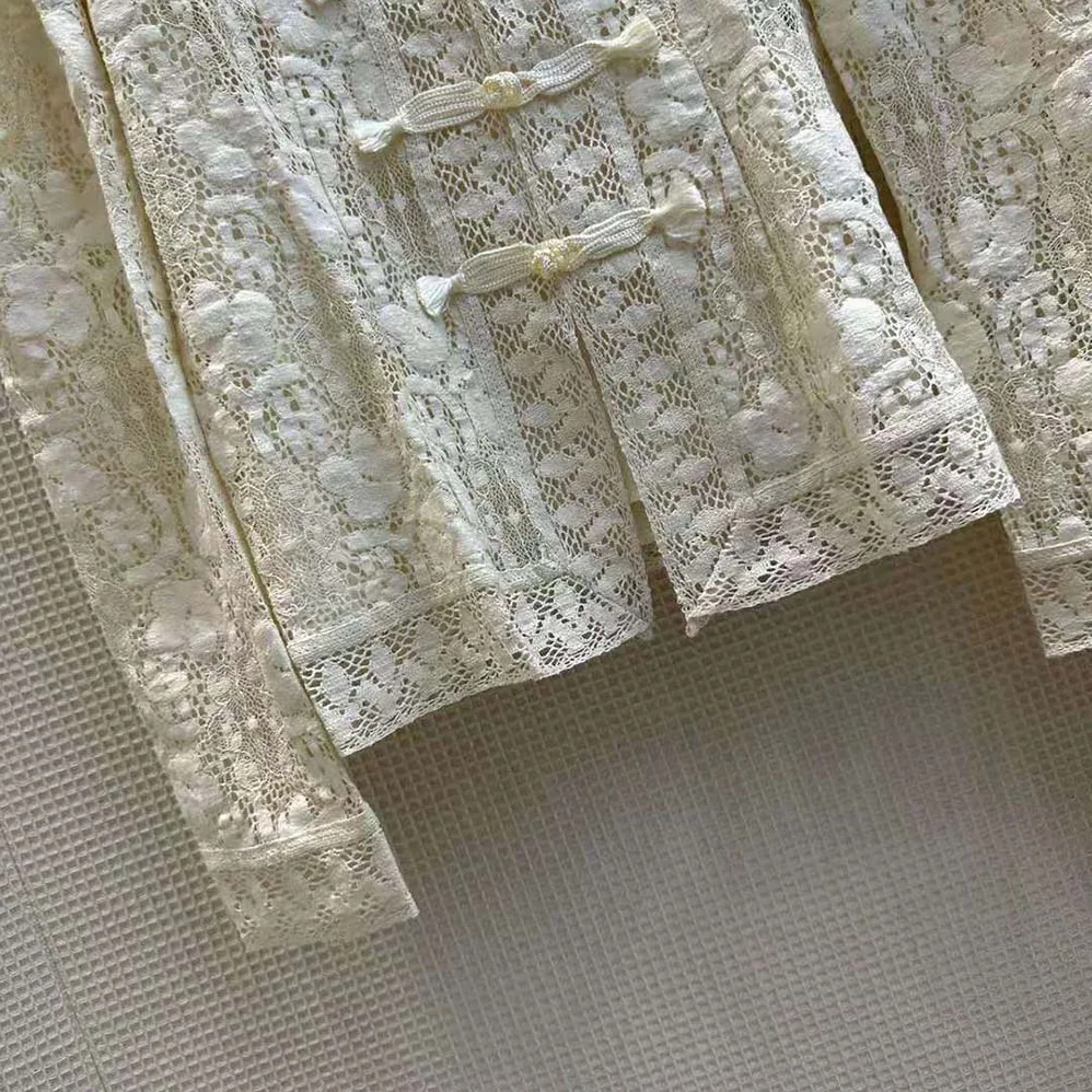 Dior Brandenburg Fitted Jacket Ecru Cotton for Women in Blend Lace