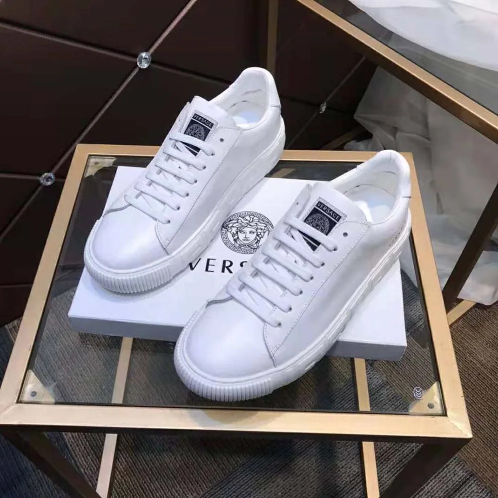 Versace A Classic Low Top Greca Sneakers for Women in White Versace A Classic Low Top Greca Sneakers for Women in White