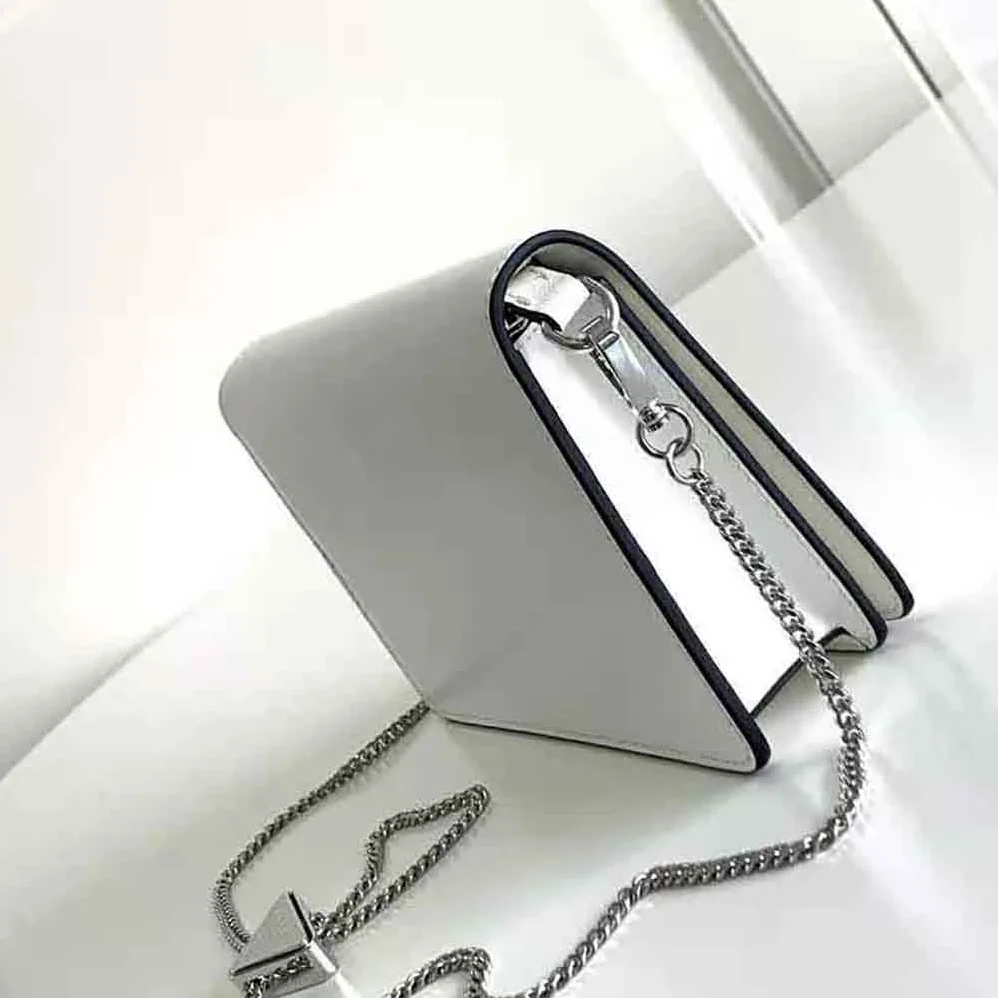 Prada Brushed Leather Shoulder Bag for Women in White