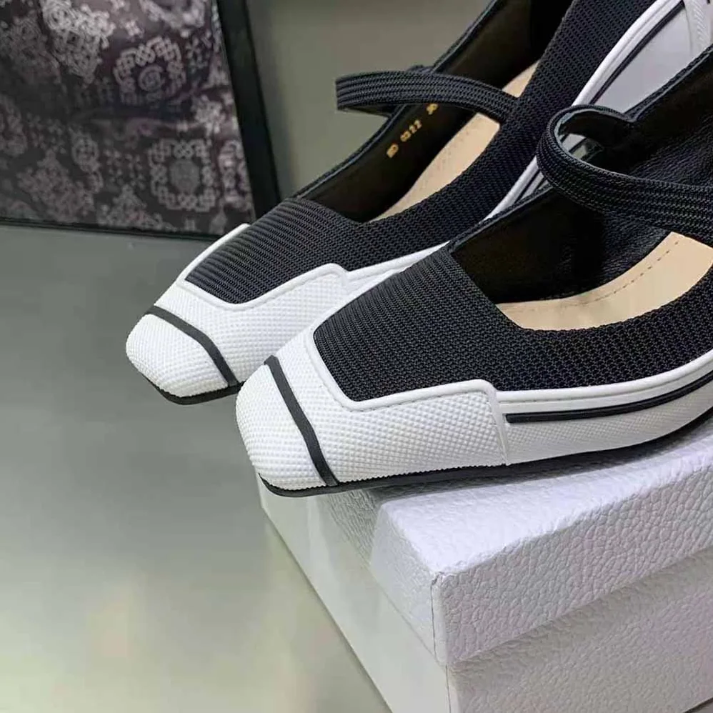 Dior D-Motion Pump Black Technical Fabric and White Rubber for Women Dior D-Motion Pump Black Technical Fabric and White Rubber for Women