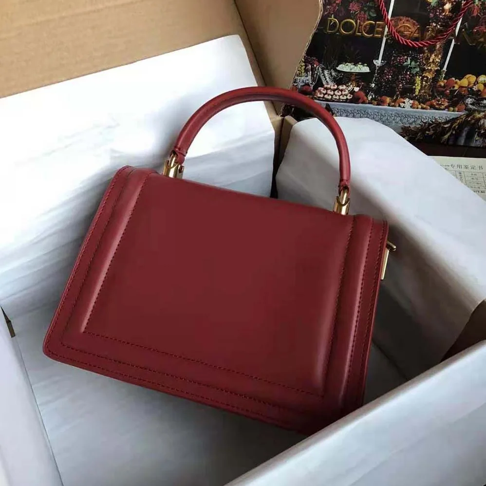 Dolce Gabbana D&G Small Smooth Calfskin Devotion Bag for Women in Maroon Dolce Gabbana D&G Small Smooth Calfskin Devotion Bag for Women in Maroon