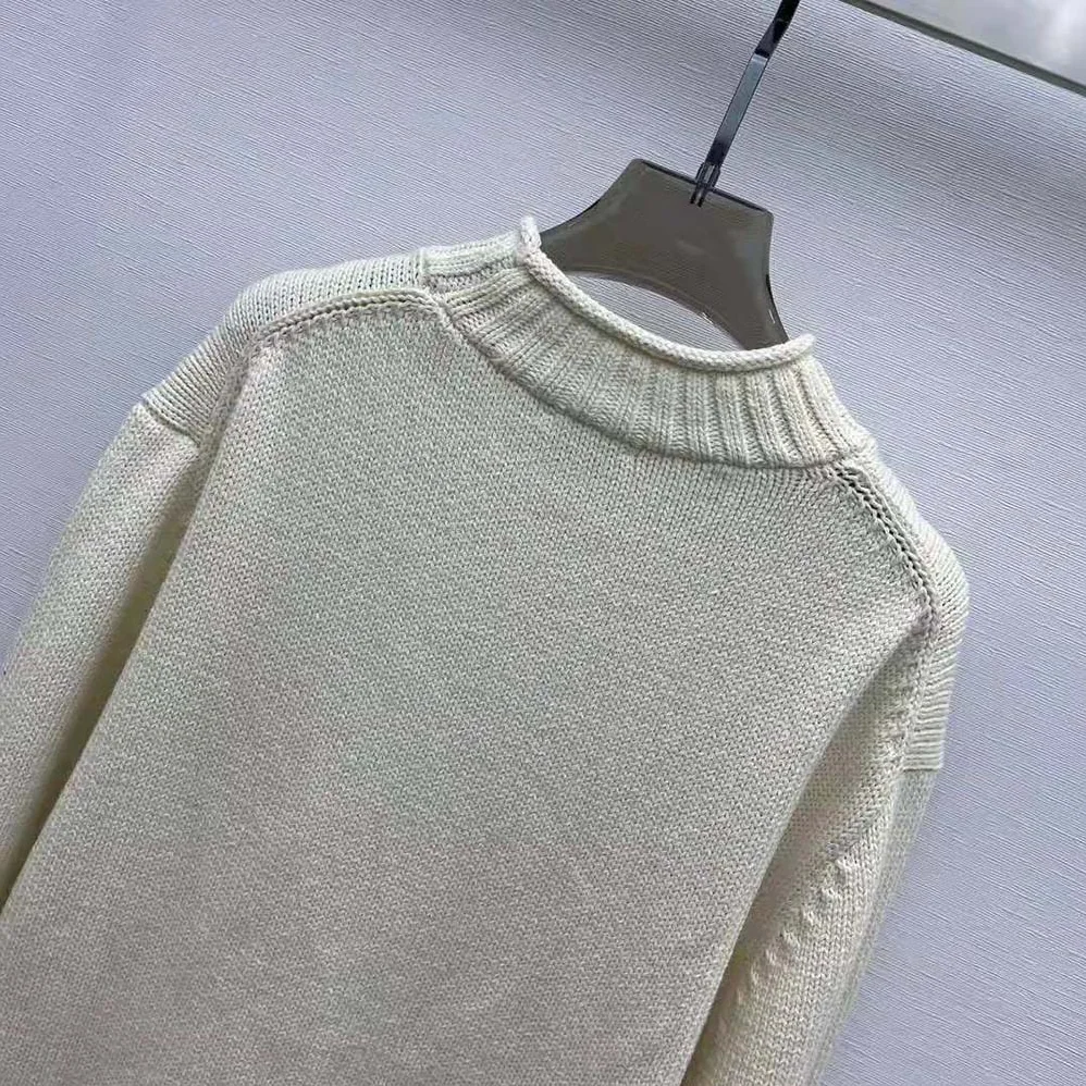 Dior Sweater White Wool and Mohair for Men in Blend Jacquard Dior Sweater White Wool and Mohair for Men in Blend Jacquard