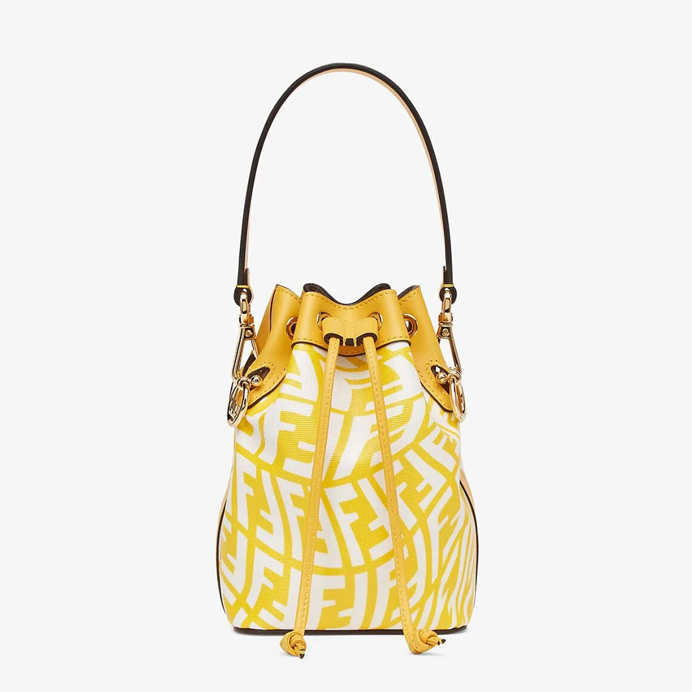 Fendi Mon Tresor Glazed Canvas Mini-Bag for Women in Yellow Fendi Mon Tresor Glazed Canvas Mini-Bag for Women in Yellow