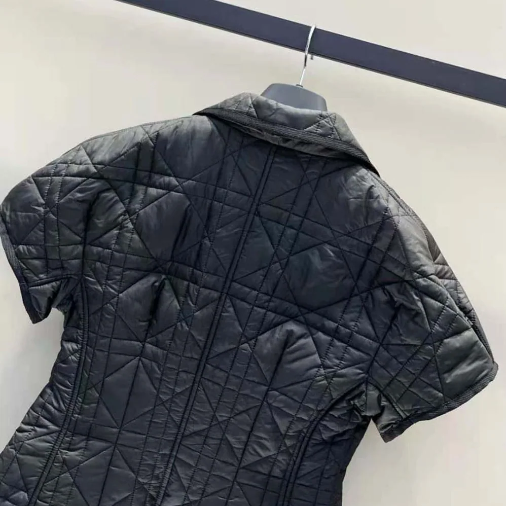 Dior Fitted Jacket with Puff Sleeves Black Cloqué for Women in Effect Technical Jacquard