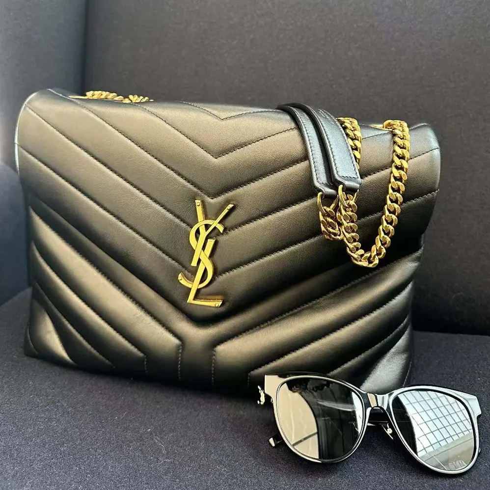 Saint Laurent YSL Loulou Medium Bag in Matelassé Y Leather for Women in Black Saint Laurent YSL Loulou Medium Bag in Matelassé Y Leather for Women in Black