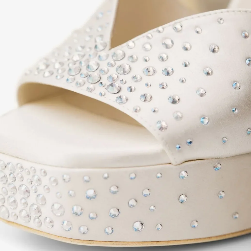 Jimmy Choo Karli Platform 125 Ivory/Crystal KARLIPF125BRZ Jimmy Choo Karli Platform 125 Ivory/Crystal KARLIPF125BRZ