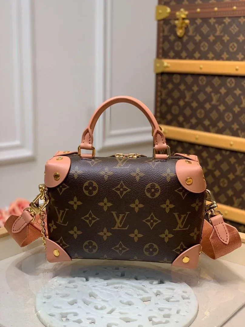 Louis Vuitton Petite Malle Souple Monogram Canvas Pink