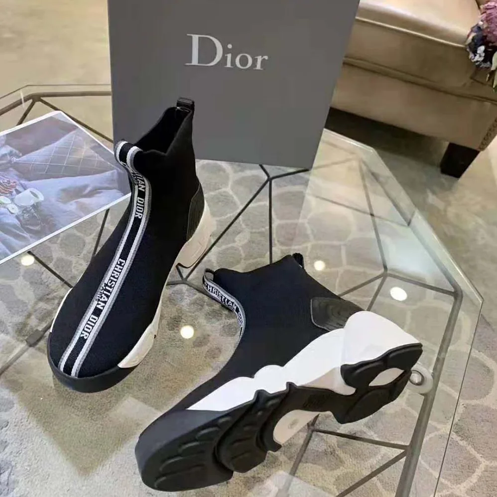 Dior F. Two Point Zero Technical Knit High-Top Sneaker for Women in Black