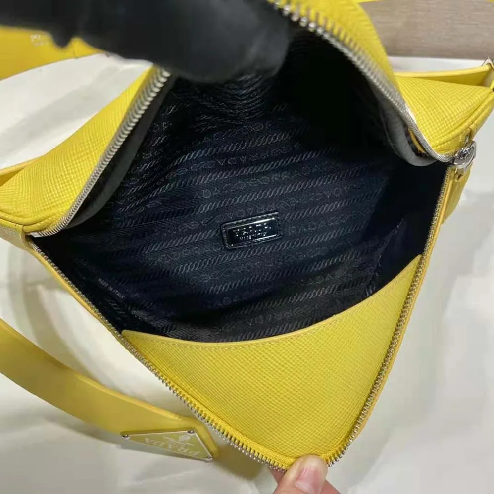 Prada Saffiano Leather Belt Bag for Unisex in Yellow Prada Saffiano Leather Belt Bag for Unisex in Yellow